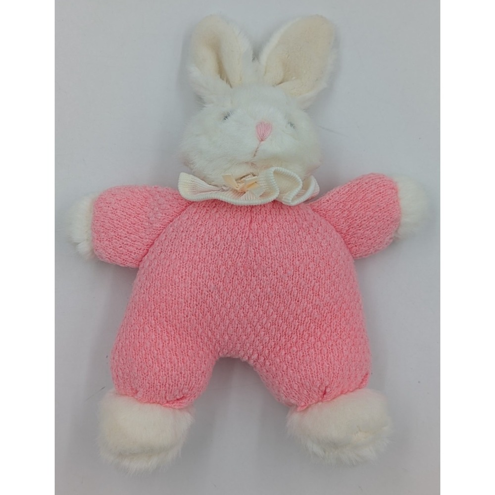 Vintage Russ Moppity Bunny Stuffed Plush Rabbit Thermal Weave Floppy‎ Pink Baby